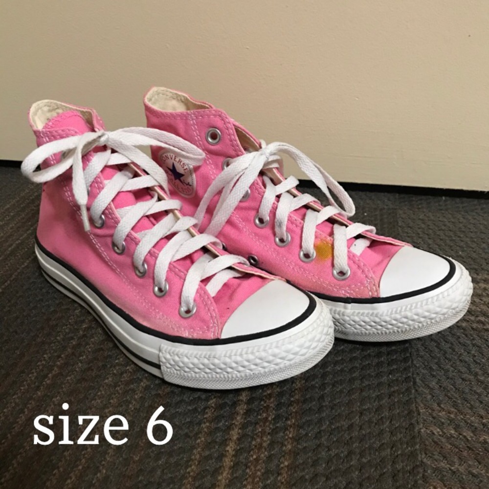 Pink Converse High Tops Size 6